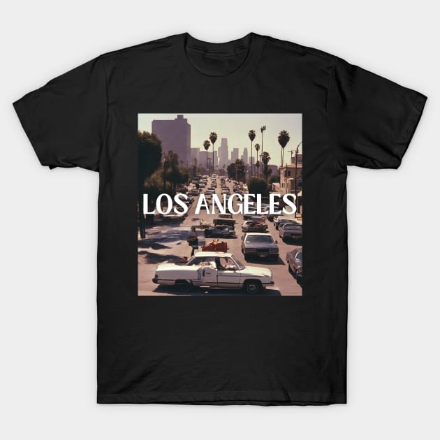 los angeles street retro car usa T-Shirt by PetLolly